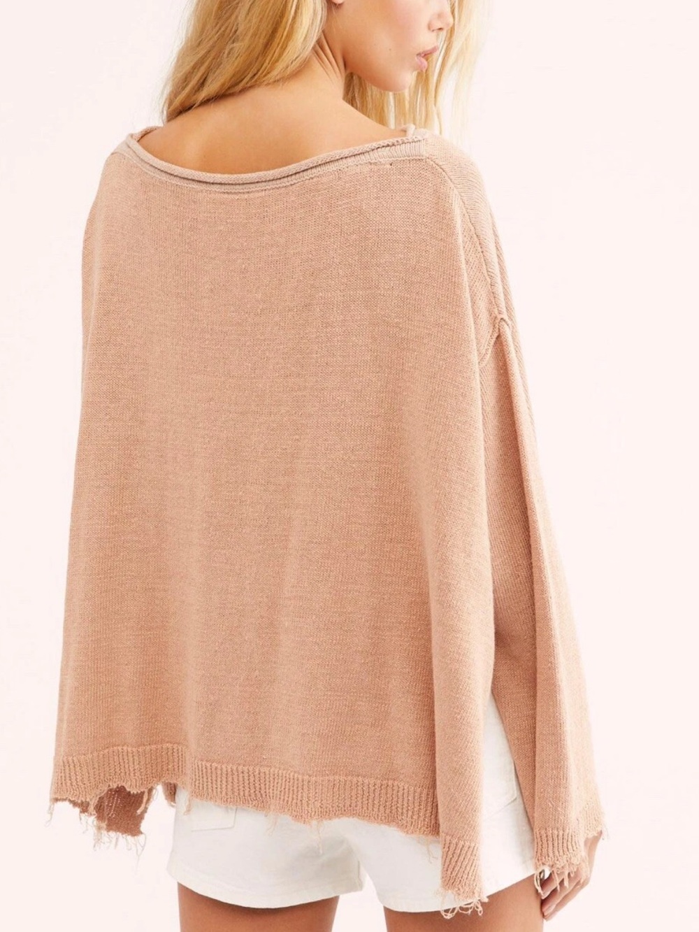 Free People Distressed OversPocket Sweater in  Sand Size S - Picture 5 of 10